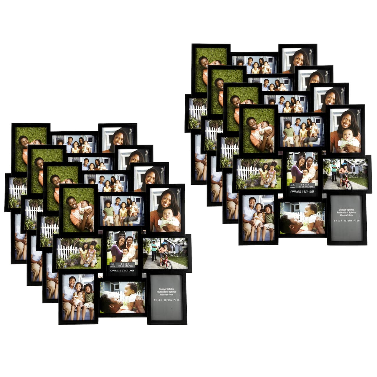8 Pack: 9 Opening Black Dimensional 5" x 7" Collage Frame by Studio Décor®